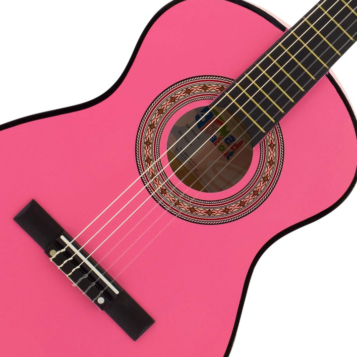 TIGER MA-CG09, 1/2Klassische Gitarre, Rosa, farbenfrohe Spanische Gitarre, mit Tragetasche, Gurt, Pi