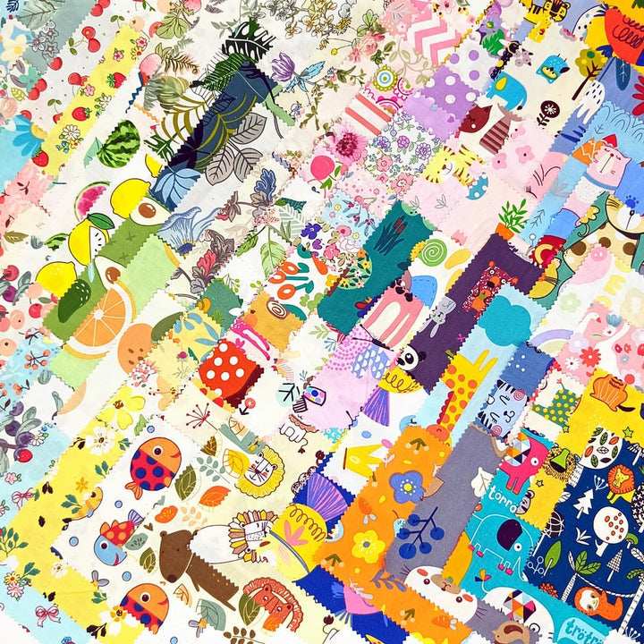 100 Stück 12,7 x 12,7 cm Quilt-Baumwollstoff Quadrate mit gewellten Kanten, Charm-Packs zum Quilten,
