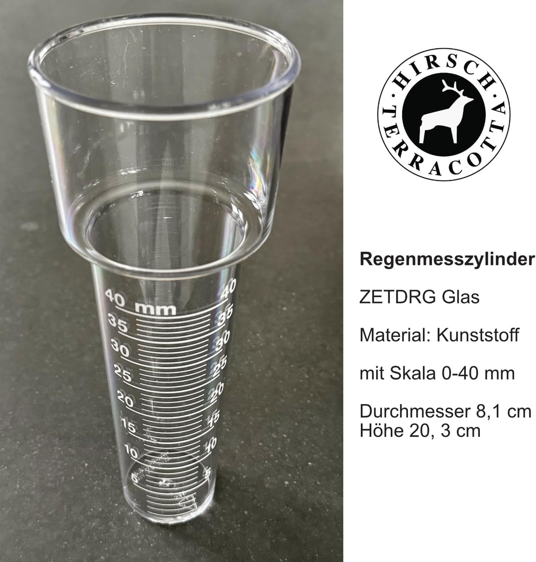 Hirsch Terracotta Regenmesser Bischofstab aus Metall in Rost, stabil und robust, für den Garten, Nie