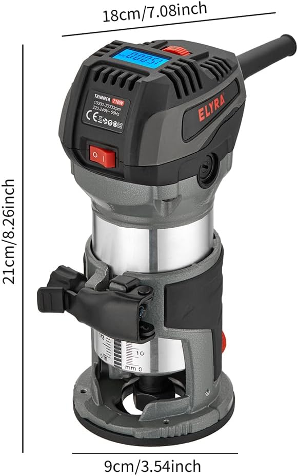 Elyra Elektrischer Handoberfräser 710W mit LCD-Display