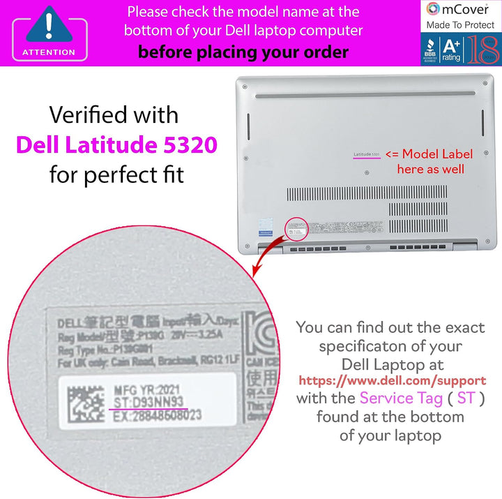 mCover Nur kompatibel mit 2021 ~ 2022 13,3 Zoll Dell Latitude 5320 5330 2-in-1 Windows Laptop Notebo