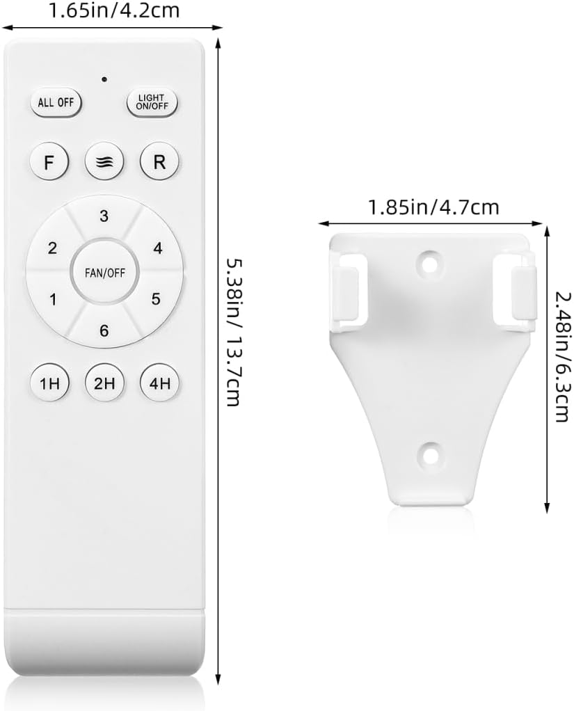 POPETPOP Deckenventilator Fernbedienung Universal, 433 MHz Fernbedienung für Deckenventilator mit Li