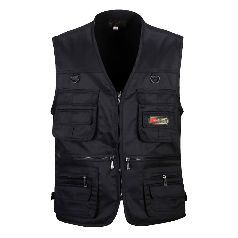 Daoba Herren Safari-Weste mit vielen praktischen Taschen, funktionale Arbeitsweste, Outdoor-Weste Sc