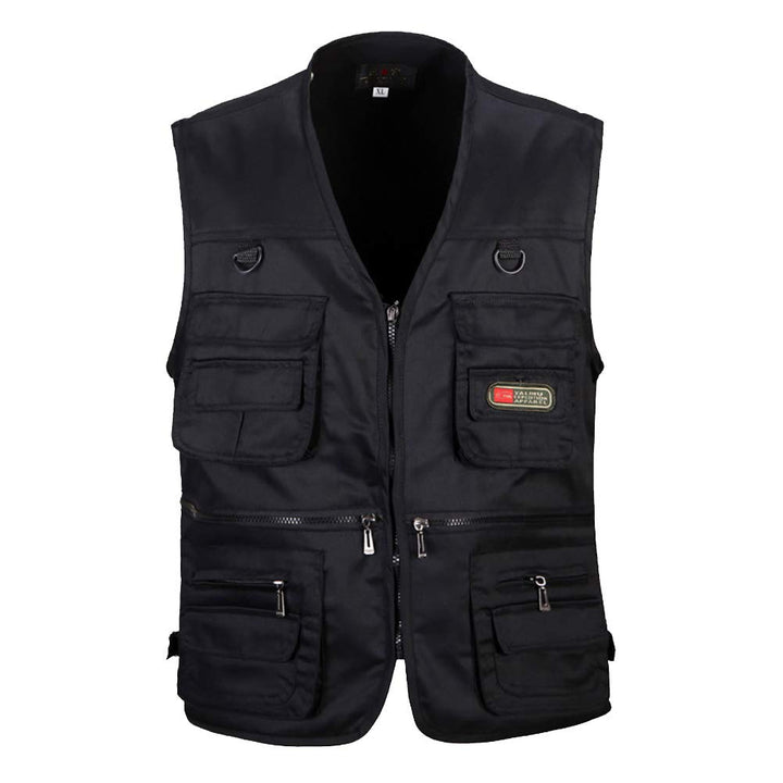 Daoba Herren Safari-Weste mit vielen praktischen Taschen, funktionale Arbeitsweste, Outdoor-Weste Sc