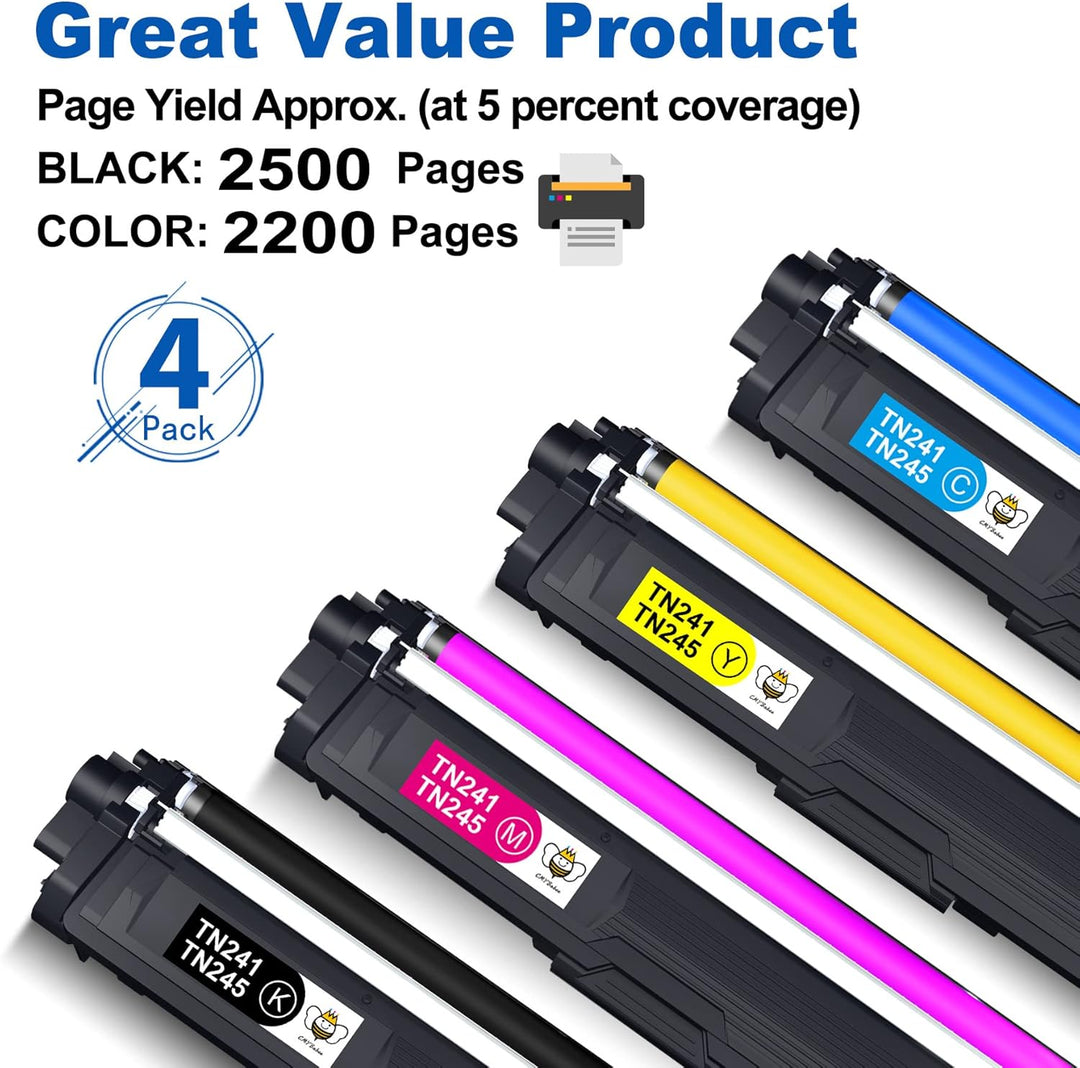 CMYBabee TN241Toner kompatible für Brother TN242 TN241 TN246 TN245 für Brother MFC-9332CDW DCP-9022C