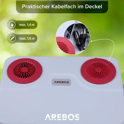 Arebos 25 Liter Kühlbox | zum Kühlen und Warmhalten | Mini Kühlschrank | Thermo-elektrische Kühlbox