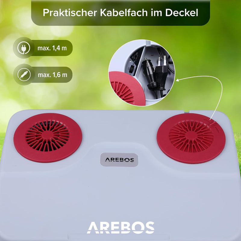Arebos 25 Liter Kühlbox | zum Kühlen und Warmhalten | Mini Kühlschrank | Thermo-elektrische Kühlbox