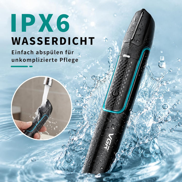 VGR 602 Kabelloser Körperrasierer Herren Mit V-Förmiger Schneidkopf, Body Groomer Men Mit Verlängeru