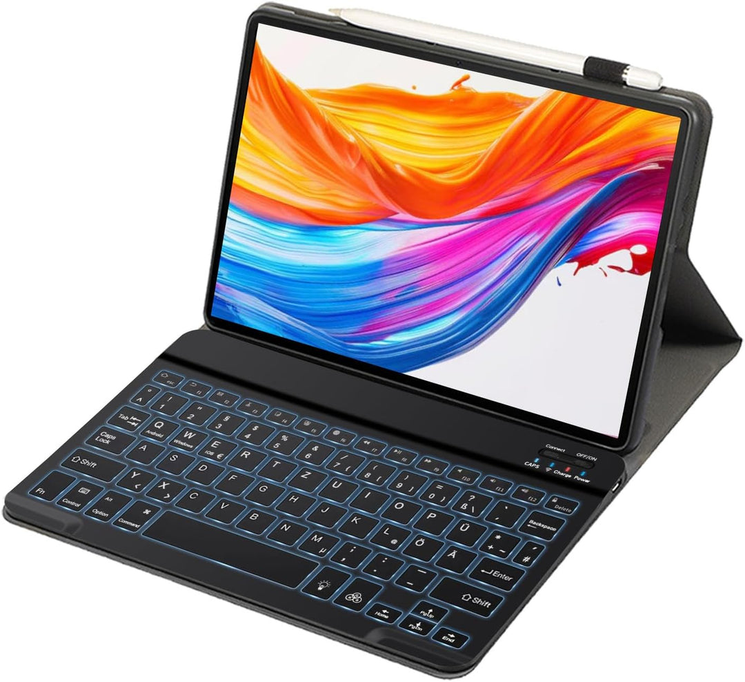 Tastatur Hülle für Samsung Galaxy Tab A7 10,4" Hülle mit Tastatur 7 Farben Beleuchtung Magnetische A