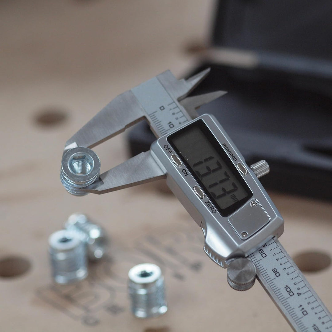 hedue® Digitaler Messschieber 150mm - Schieblehre digital aus Edelstahl, Messlehre in mm/Inch Edelst