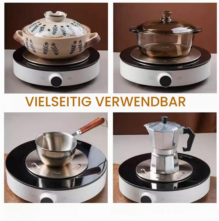 Induktionskochfeld-Adapterplatte, Lifenergric Wärmeverteilerplatte für Glas, Elektroherd, Wärmeverte