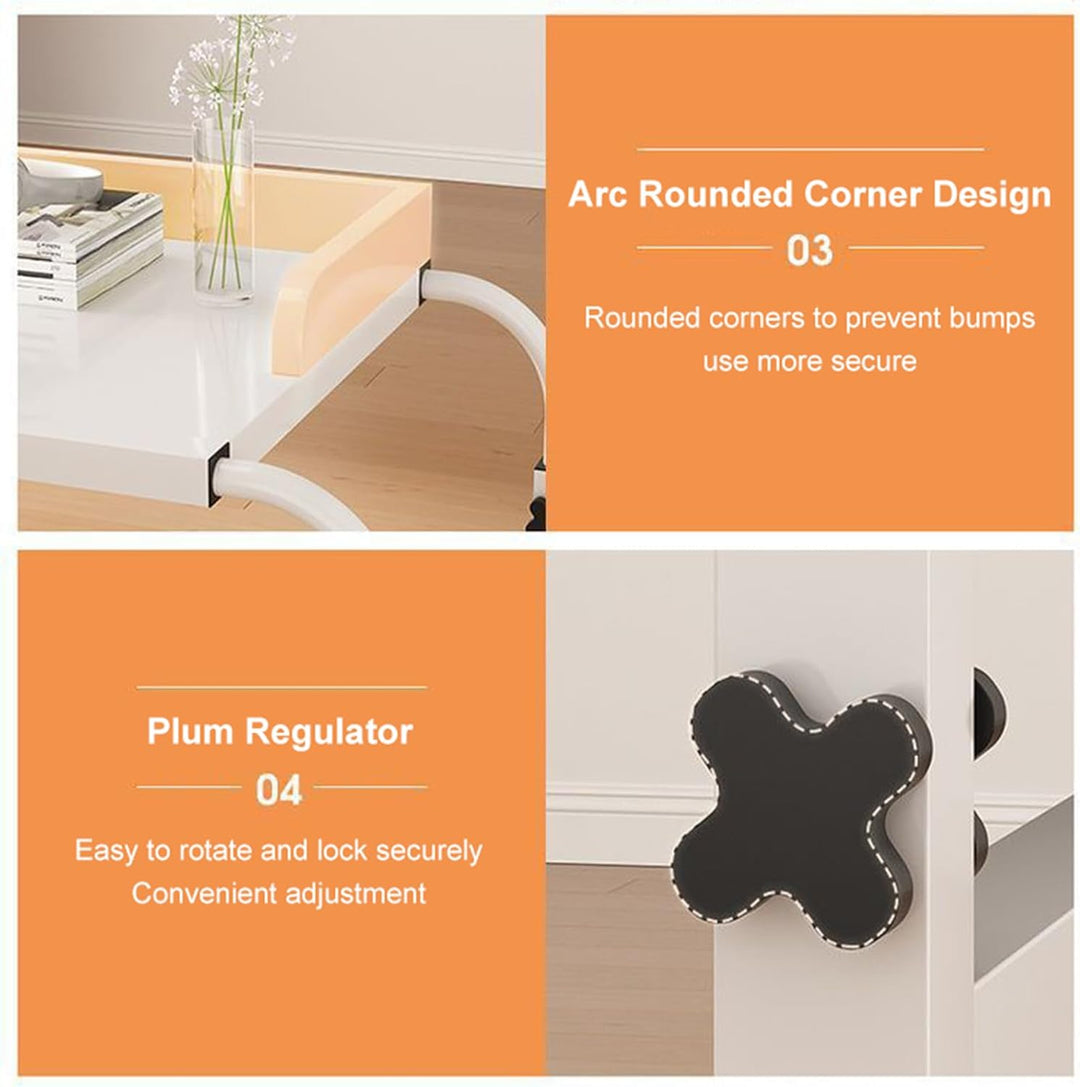 Überbetttisch mit Rollen, Krankenhausbetttisch Laptop für Liegesessel Mobiler Computertisch Grosser