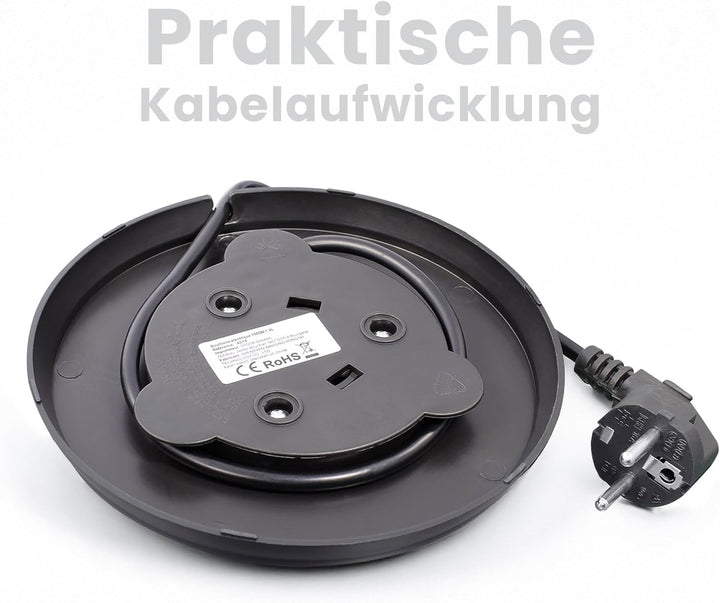 Edelstahl-Wasserkocher XD14 elektrisch – 1,2 Liter, 1.500 W – mit Abschaltautomatik (Rot), Rot