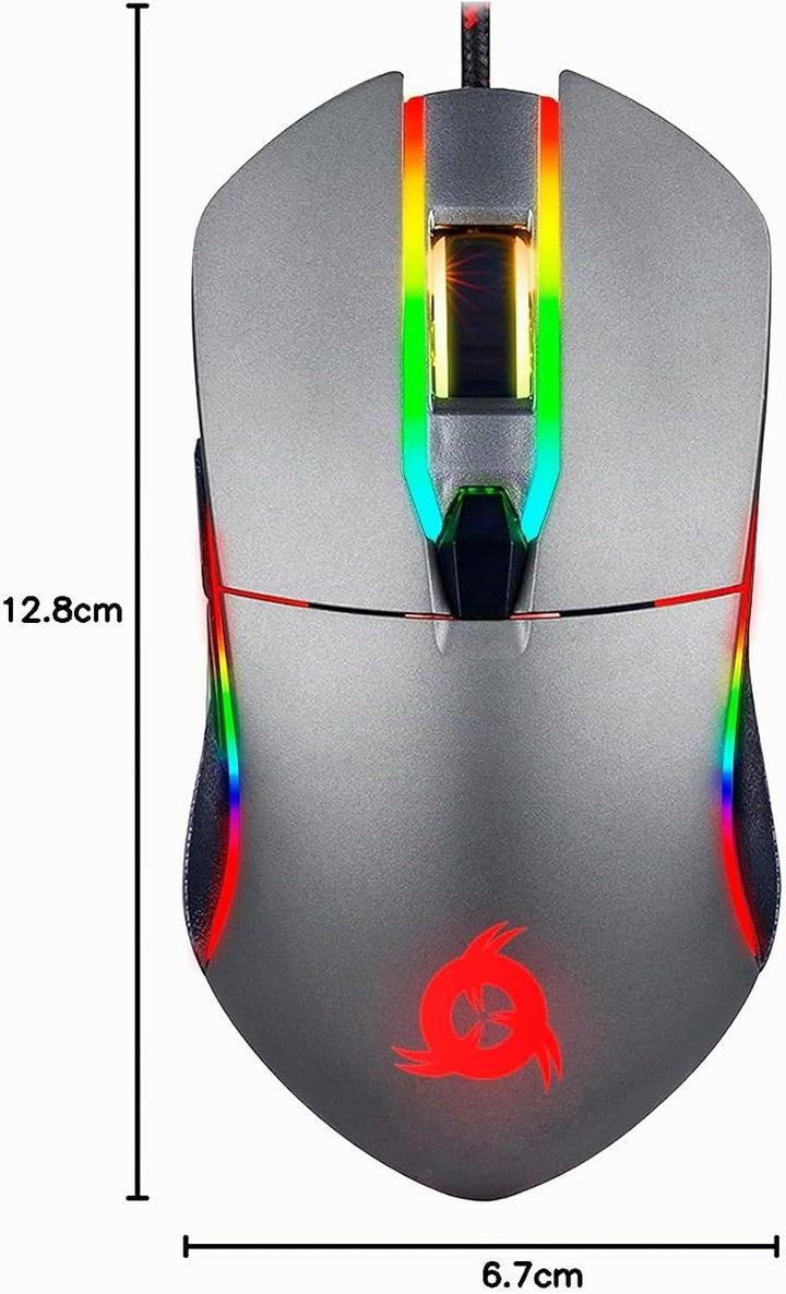KLIM Aim Gaming Maus RGB Gamer Maus 7000 DPI - Ergonomische RGB Chroma Computermaus mit Kabel für Re