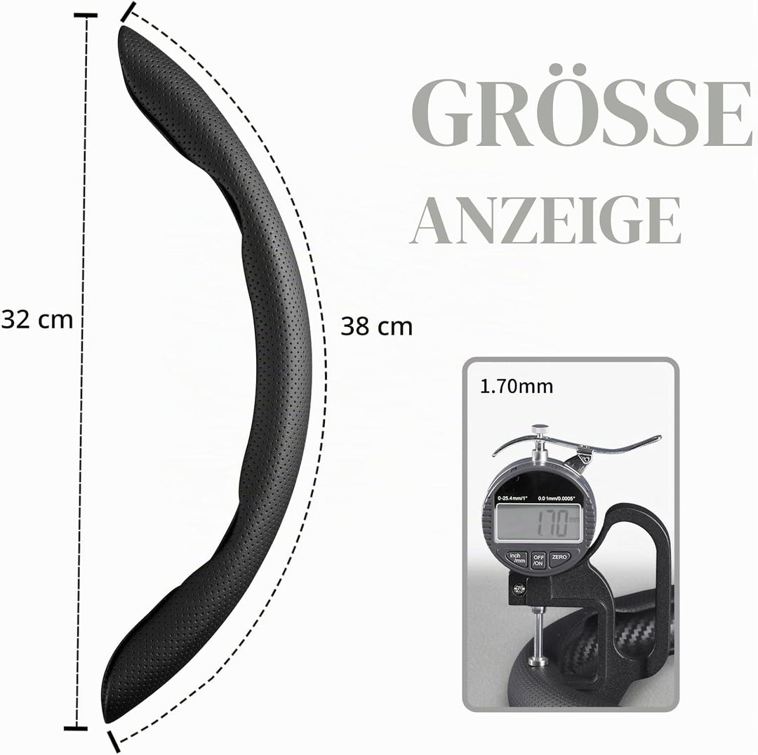 Lenkradbezug Leder Auto Lenkradhülle 3 Teilig Lenkrad Abdeckung Universal Anti Rutsch Lenkradabdecku