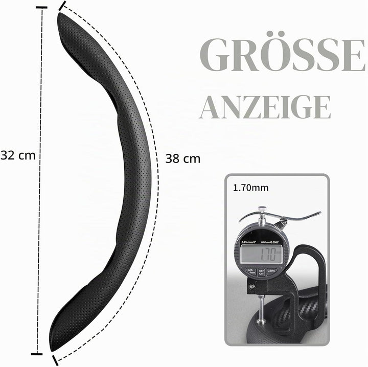 Lenkradbezug Leder Auto Lenkradhülle 3 Teilig Lenkrad Abdeckung Universal Anti Rutsch Lenkradabdecku