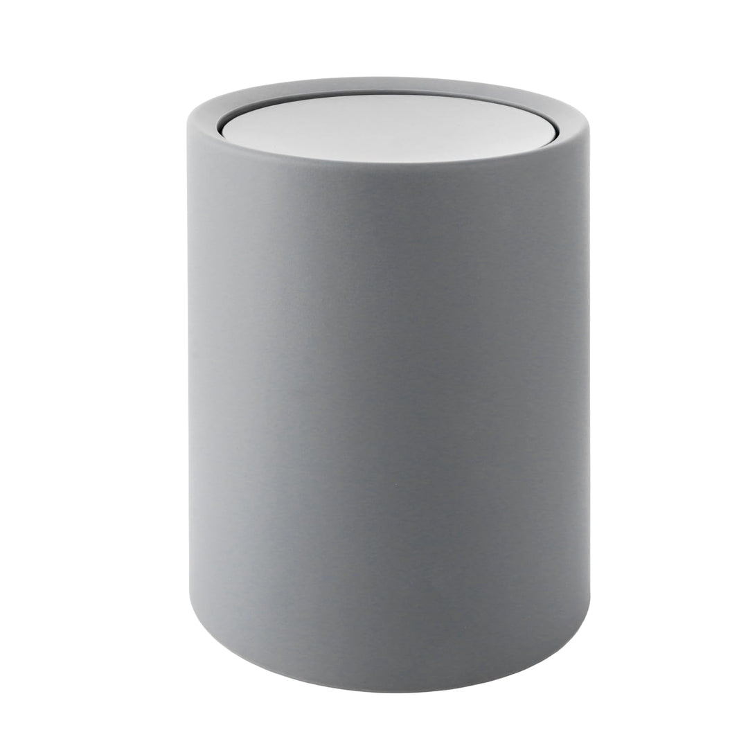 Schwingdeckeleimer Bad 8L - Mülleimer Bad Grau - 26x22x16.5cm Abfalleimer mit Deckel - BPA-frei Kosm