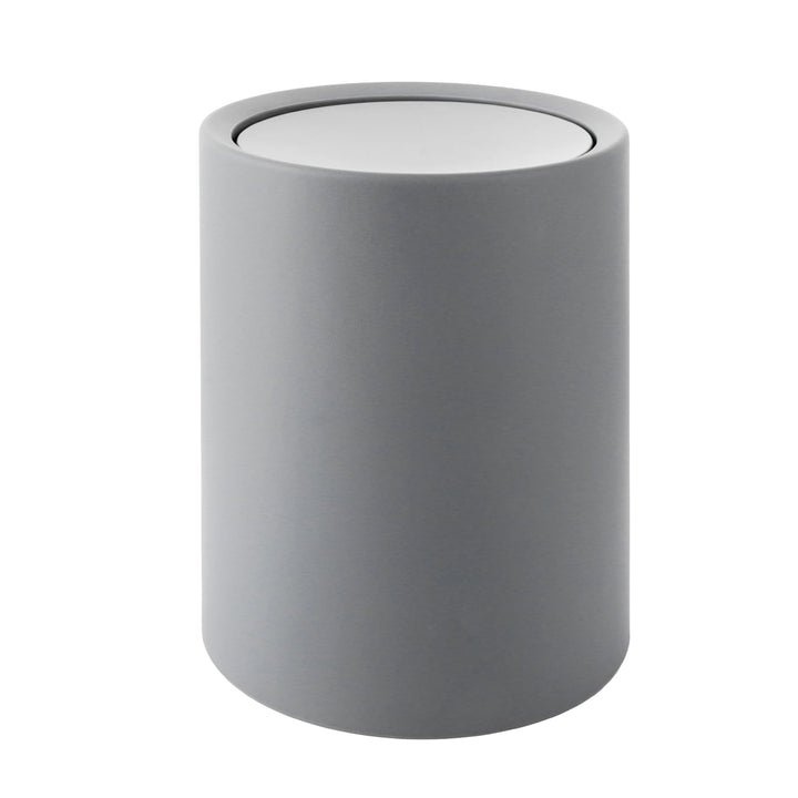 Schwingdeckeleimer Bad 8L - Mülleimer Bad Grau - 26x22x16.5cm Abfalleimer mit Deckel - BPA-frei Kosm