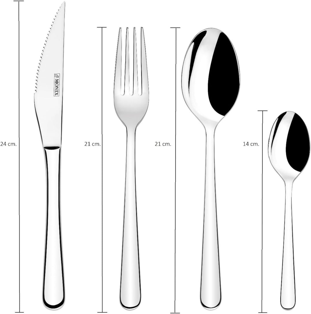 Monix Pisa Besteckset, 24-teilig Silber, Silber