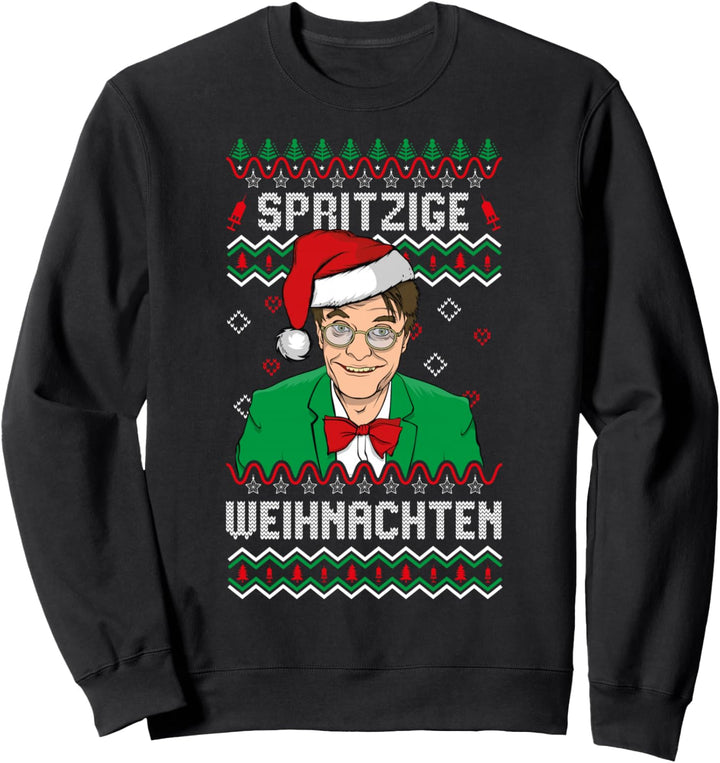 Ugly Xmas Sweater Karl Lauterbach Spritzige Weihnachten Sweatshirt