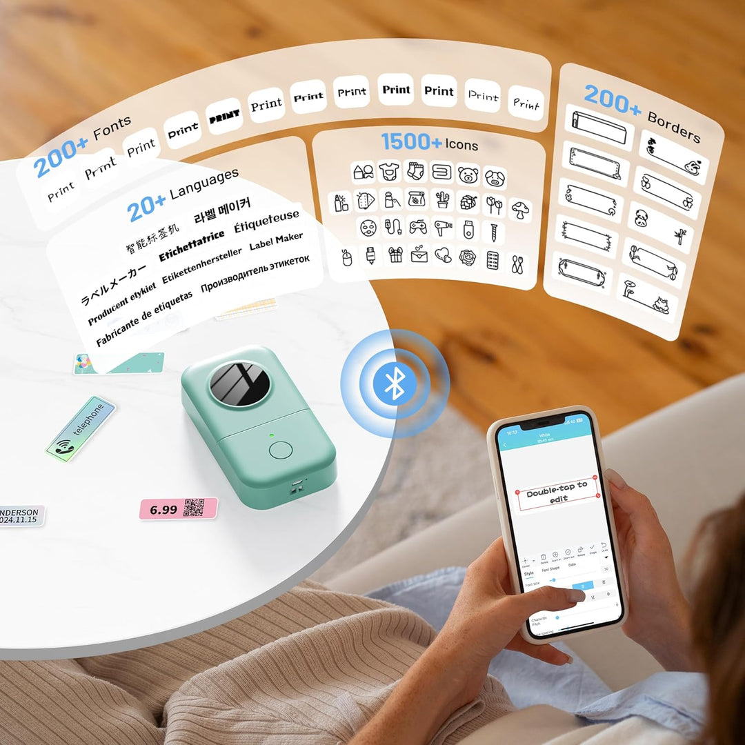 Phomemo D30 Bluetooth Etikettendrucker-Tragbarer Mini Thermo Bluetooth Etikettendrucker-Einfache Ver