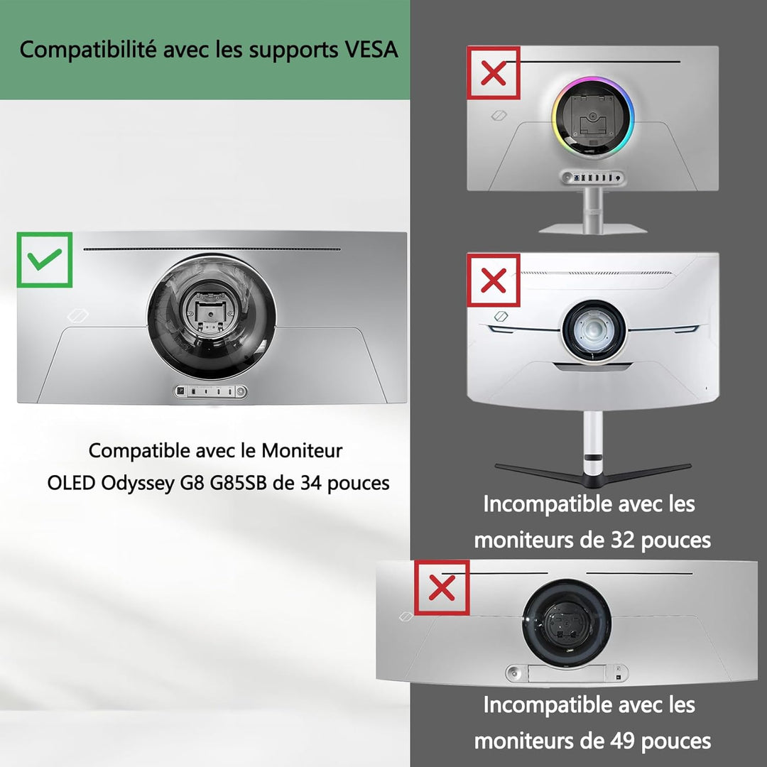 Odyssey G8 OLED 34 VESA Mount kompatibel mit Samsung Odyssey G8 34 Zoll G85SB G85SD für OLED Monitor