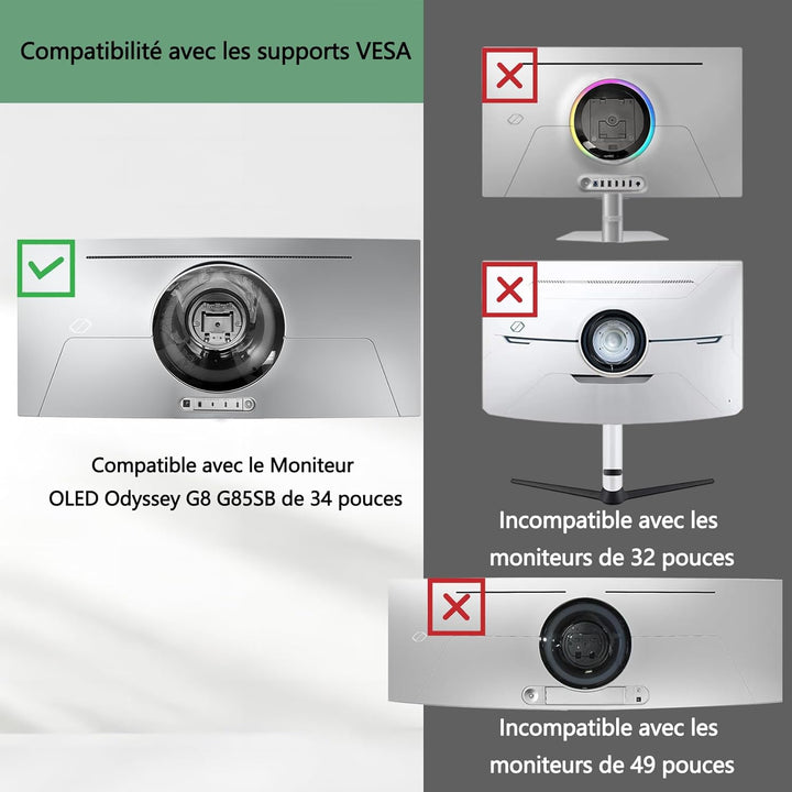 Odyssey G8 OLED 34 VESA Mount kompatibel mit Samsung Odyssey G8 34 Zoll G85SB G85SD für OLED Monitor