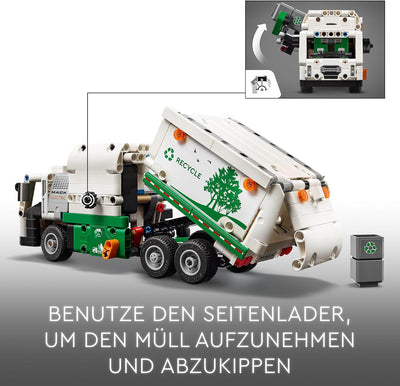 Lego Technic Mack LR Electric Müllwagen, Müllauto-Modell für Recycling-Rollenspiele, Baubares LKW-Sp