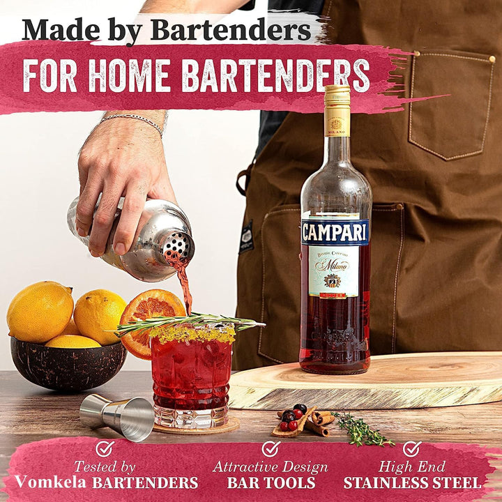 Cocktail Set 750ml Cocktail Shaker,24pcs Bar Zubehör Coctail Mixer Set Barkeepers Friends Jigger,Bos