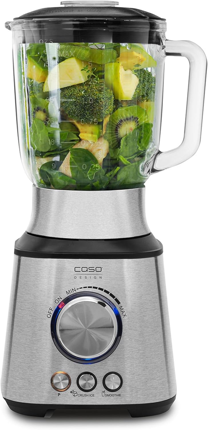 CASOMX 1000 Standmixer – 1300W Motor, 8-fach Titanmesser, 1,5L Glasbehälter – Ice Crush, Smoothie, P