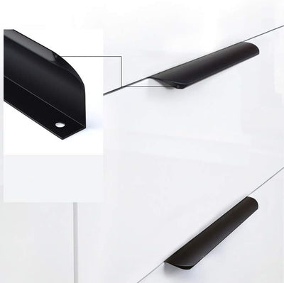 goldenwarm 5x 128mm Möbelgriffe Profilgriff Aluminium Schwarz Schrankgriffe Modernes Küchengriffe Ge