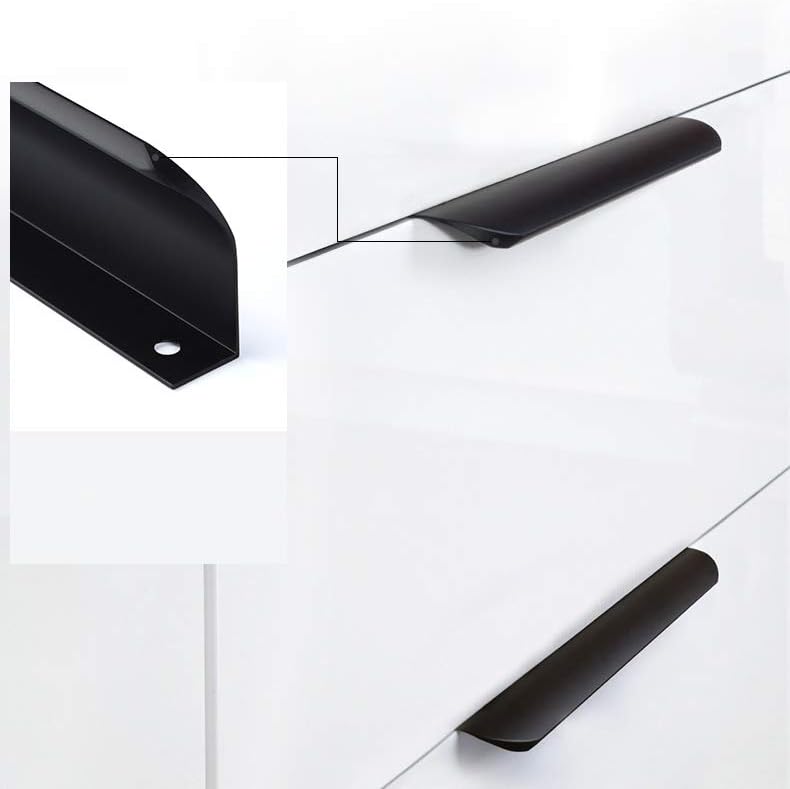 goldenwarm 5x 128mm Möbelgriffe Profilgriff Aluminium Schwarz Schrankgriffe Modernes Küchengriffe Ge