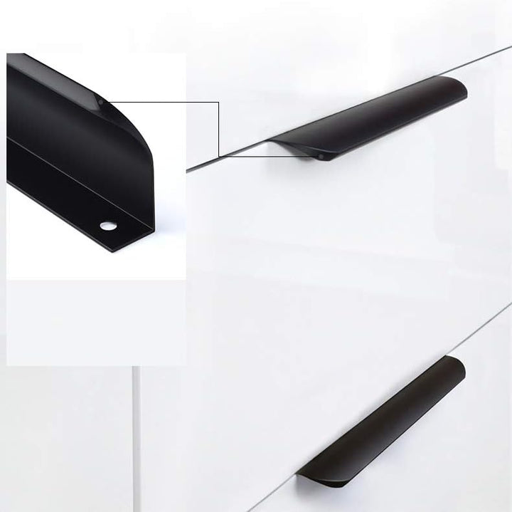 goldenwarm 5x 128mm Möbelgriffe Profilgriff Aluminium Schwarz Schrankgriffe Modernes Küchengriffe Ge