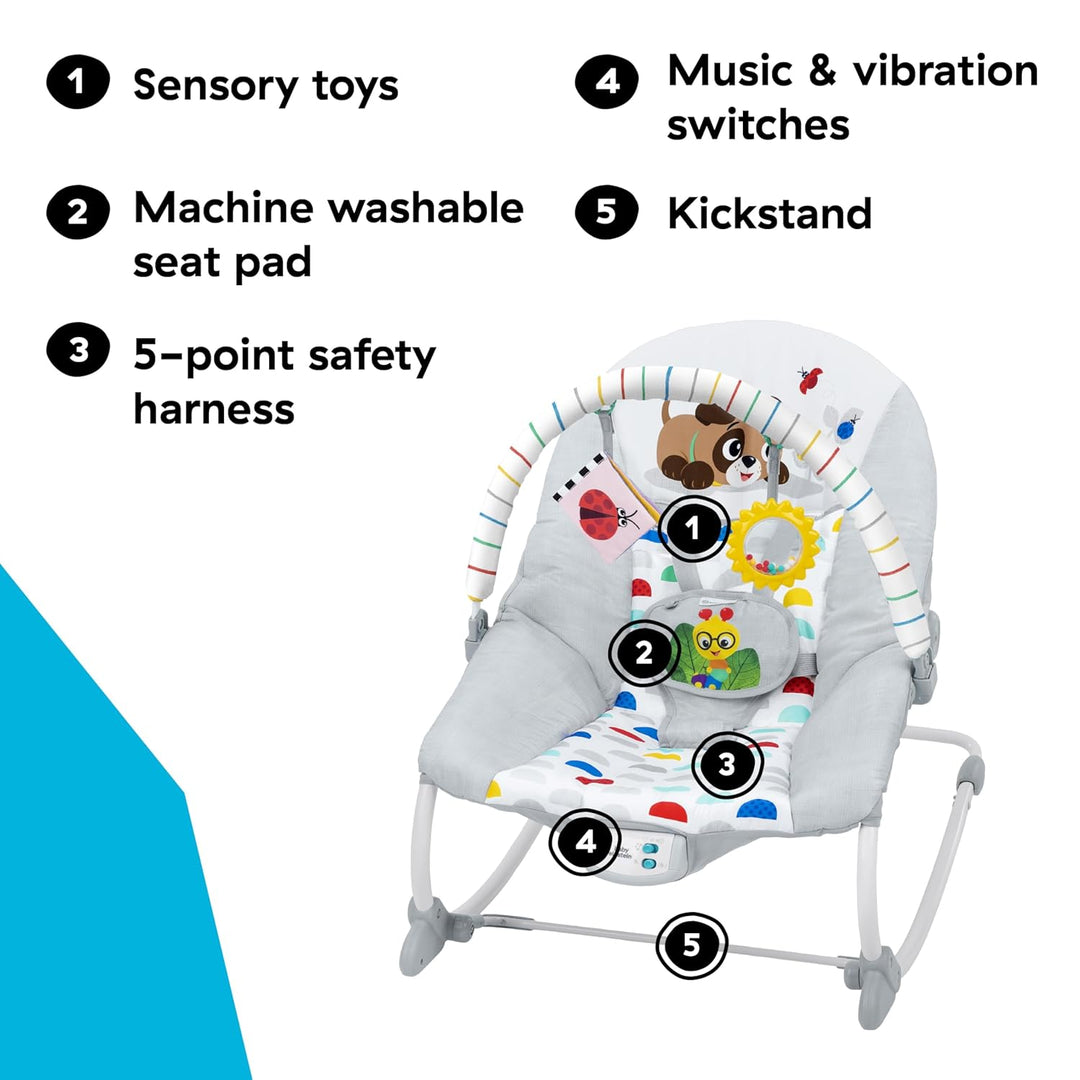 Baby Einstein Deans Discovery Spot Musikwippe fr Kleinkinder bis Krabbelkinder, mit Vibrationen, ab