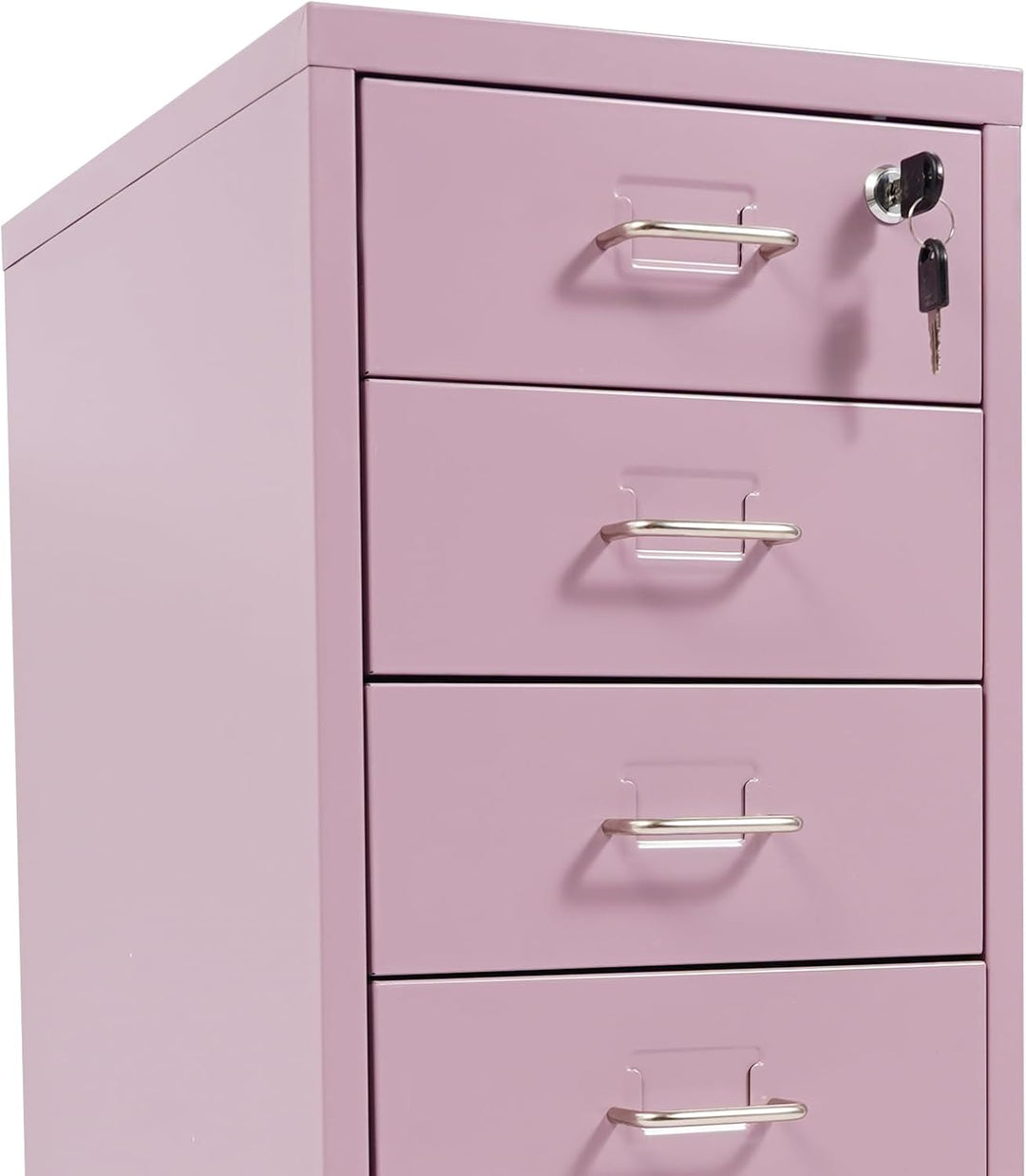 Aktenschrank Abschliessbar, Rollcontainer mit 6 Schubladen, Metall Bürocontainer Schubladenschrank R
