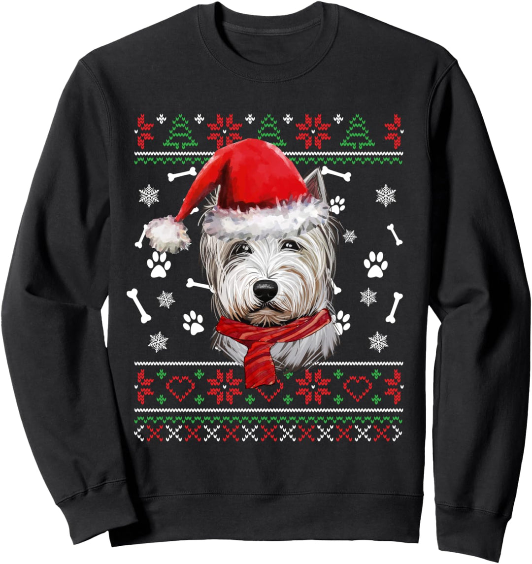 Ugly Sweater Christmas Westie Hund Weihnachten Xmas Sweatshirt