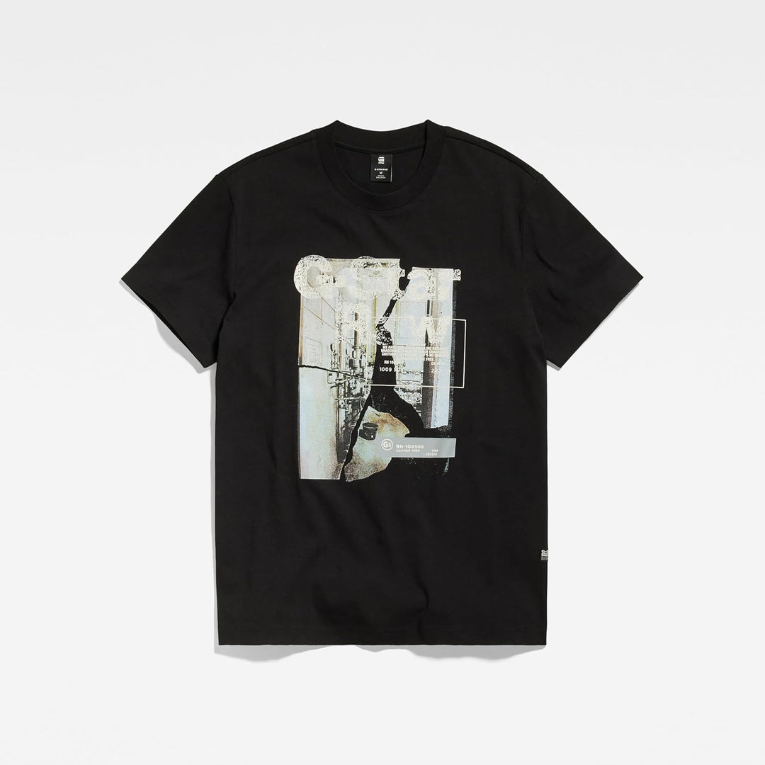 G-Star RAW Herren Hq Print T-Shirt S Schwarz (Dk Black D23899-c336-6484), S Schwarz (Dk Black D23899