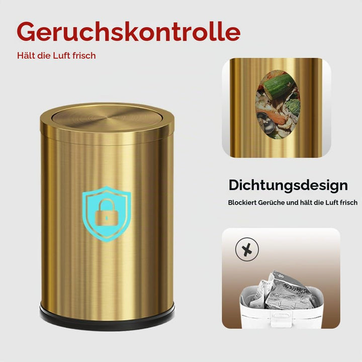 Der abfalleimer im goldenen bad,Die mülltonnen im doppelbad sind umgekippt，Die mülltonne der retro-b