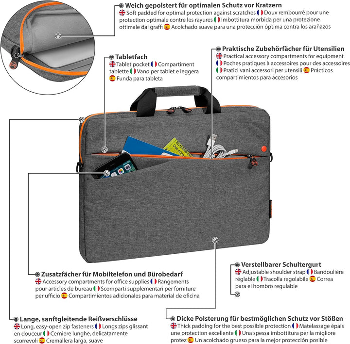 PEDEA Laptoptasche "Fashion" Notebook-Tasche bis 15,6 Zoll (39,6 cm) Umhängetasche mit Schultergurt