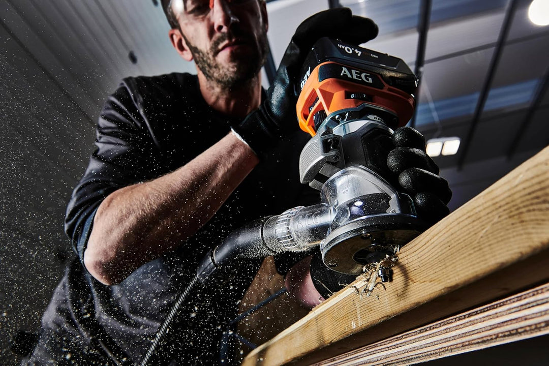 AEG 18 V Pro18V Brushless Akku-Kantenfräser BOF18BL3-0, 6 mm Spanndurchmesser, ohne Akku und Ladeger