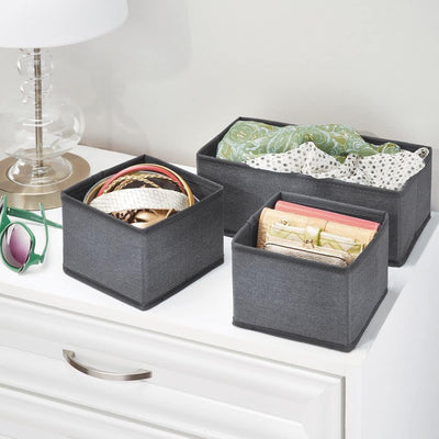mDesign 6er-Set Aufbewahrungsbox – atmungsaktive Stoffbox für Socken, Unterwäsche, Leggings etc. – v
