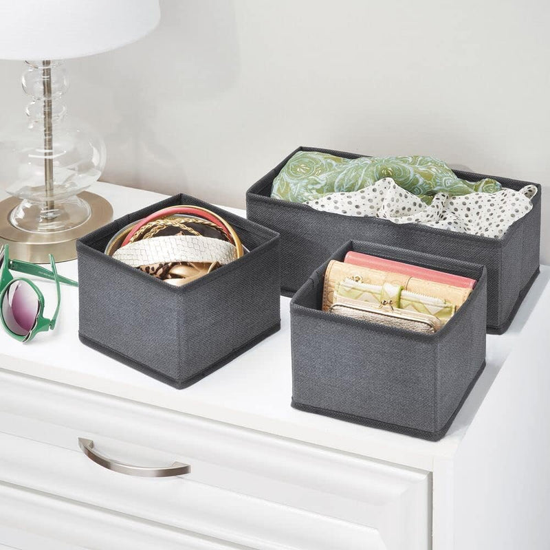 mDesign 6er-Set Aufbewahrungsbox – atmungsaktive Stoffbox für Socken, Unterwäsche, Leggings etc. – v