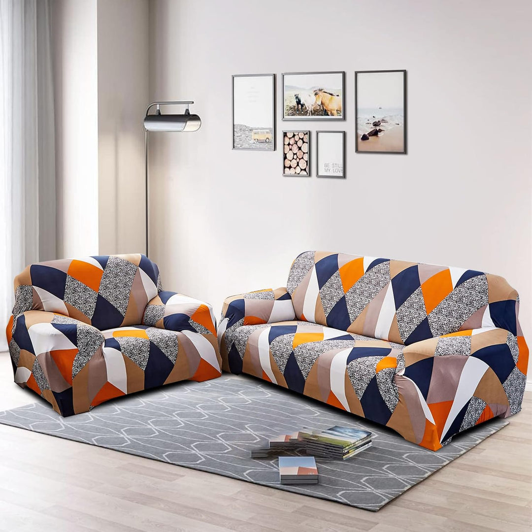 Lydevo Sofabezug 1 Sitzer Stretch Sofahusse Elastischer Sofabezug Spandex Sofa Überzug mit 3 Kissenb