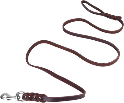 Fdit Hundehalsband, Leder Brown Hund Hund Leine Sicherheitsseil Ledergürtel für Walking Lauftraining