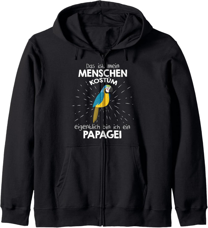 Mein Menschen Kostüm Bin ich ein Papagei, Halloween Outfit Kapuzenjacke