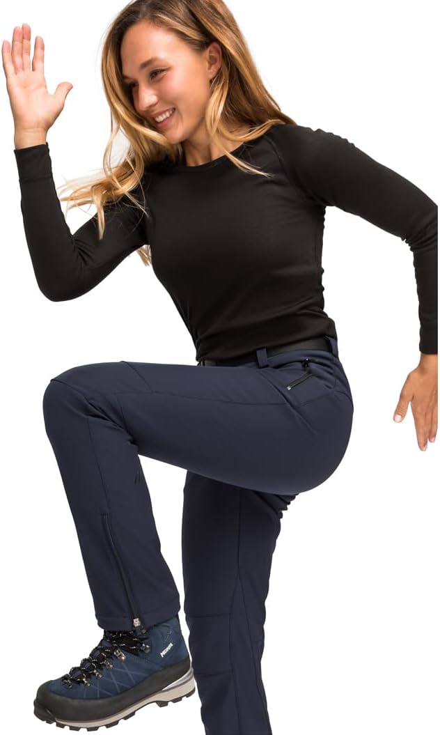 Maier Sports Tech Pants W, Warme Damen Wanderhose, Wasserabweisende Softshell-Outdoorhose für Trekki