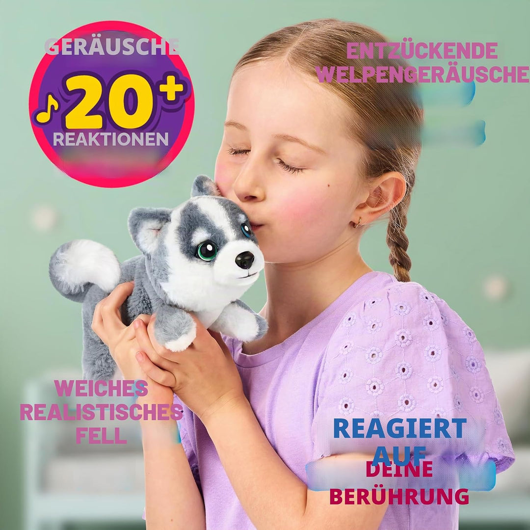 Little Live Pets My Really Real Puppy Minis – Aurora der Husky, interaktiver Puppy mit 20+ Geräusche