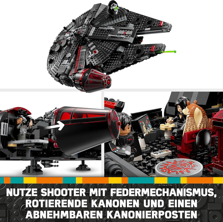 LEGO Star Wars Dunkler Millennium Falke, Sternenschiff Set, Bauspielzeug für Kinder, Geburtstagsgesc