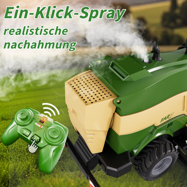 PENGBU RC Mähwerk Spielzeug, Ferngesteuerter Mähdrescher Ferngesteuert Kinder Rasenmäher, 2.4 GHz Fe