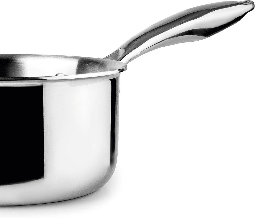 IBILI Dreilagiger Stielkasserolle natürlich 16 cm 1,5 l Edelstahl Induktionsgeeignet ohne Antihaftbe